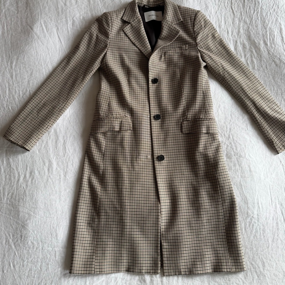 Babaton Houndstooth Blazer in Brown and Cream